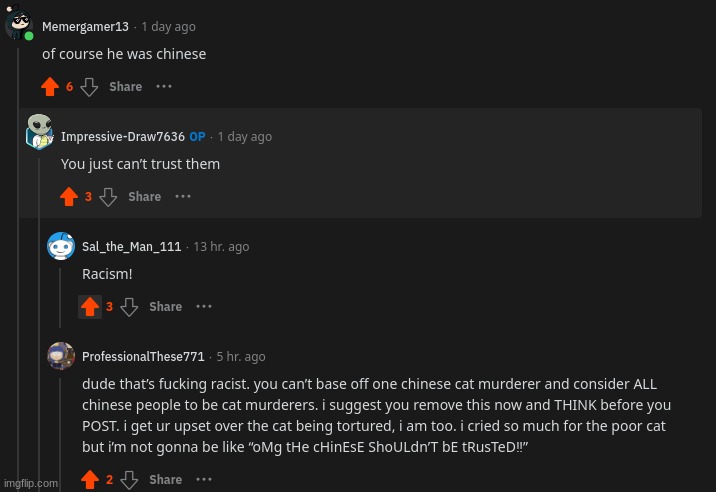 This was in the comments over the cat blender video, guess snowflakes were there | image tagged in reddit | made w/ Imgflip meme maker