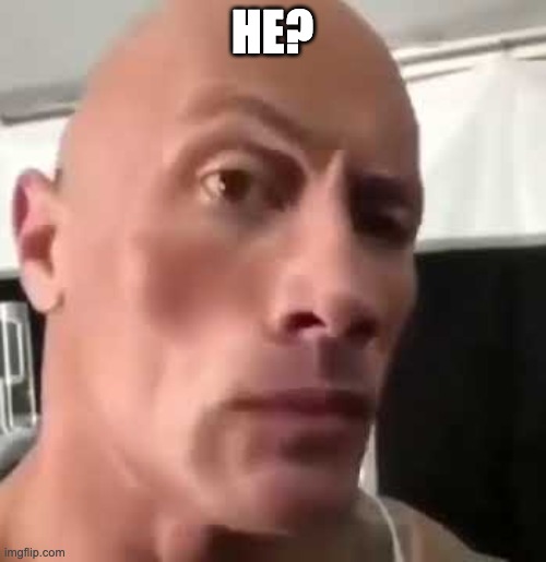 The Rock Eyebrows | HE? | image tagged in the rock eyebrows | made w/ Imgflip meme maker