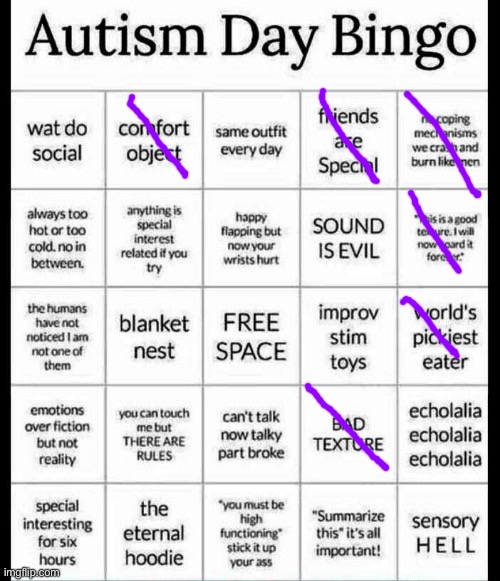 autism bingo | image tagged in autism bingo | made w/ Imgflip meme maker