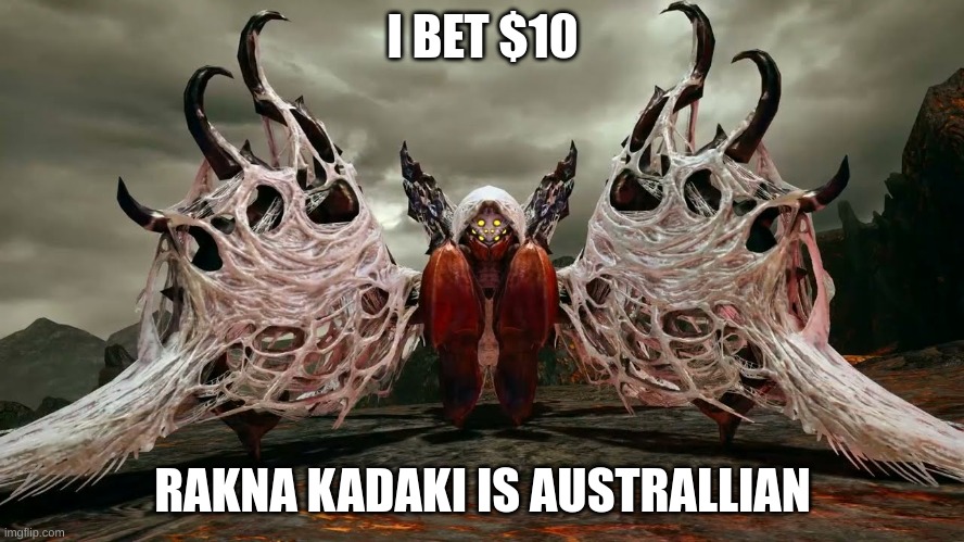 Rakna kadaki has to be | I BET $10; RAKNA KADAKI IS AUSTRALLIAN | image tagged in australia,monster hunter | made w/ Imgflip meme maker
