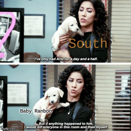 *for a fic I'm writing* | South; Baby Ranboo | image tagged in i've only had blank for a day | made w/ Imgflip meme maker