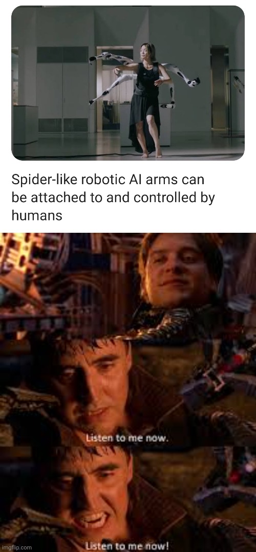 image tagged in spiderman,arms | made w/ Imgflip meme maker