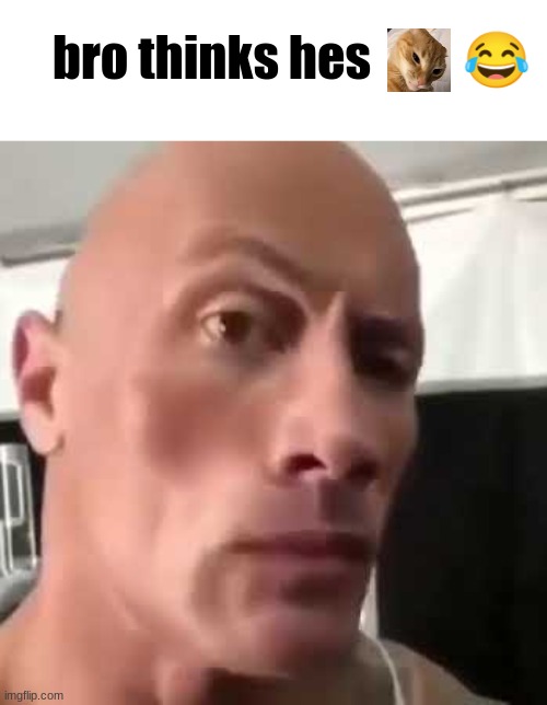 The Rock Eyebrows | bro thinks hes ? | image tagged in the rock eyebrows | made w/ Imgflip meme maker