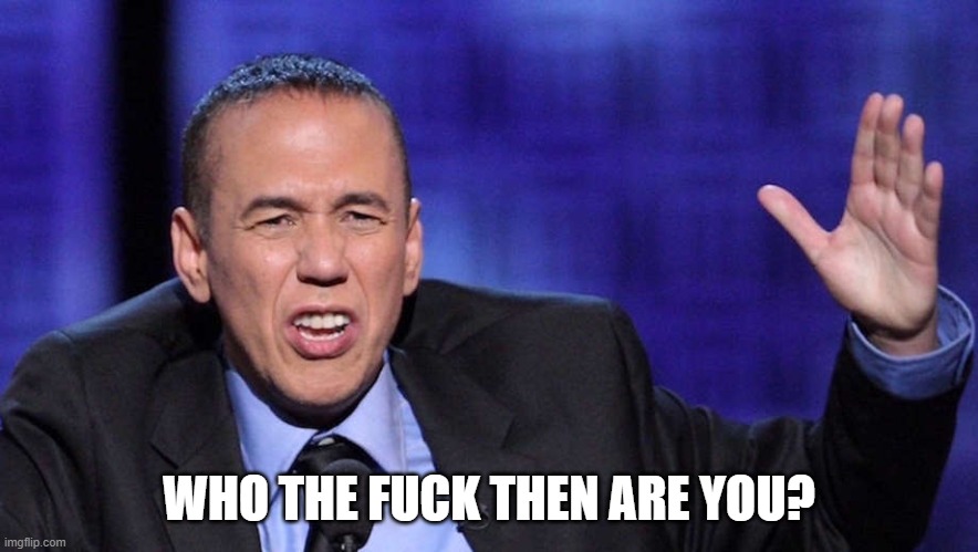 Gilbert Gottfried | WHO THE FUCK THEN ARE YOU? | image tagged in gilbert gottfried | made w/ Imgflip meme maker