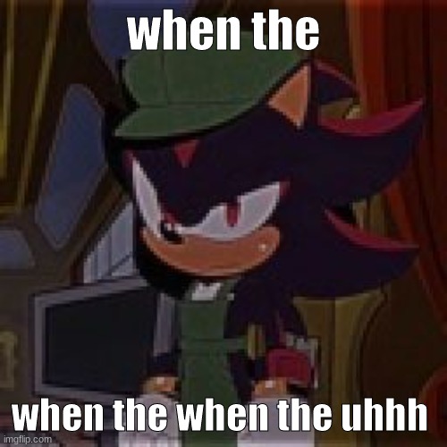 shadow nervous | when the; when the when the uhhh | image tagged in shadow nervous | made w/ Imgflip meme maker