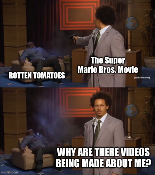 Who Killed Hannibal | The Super Mario Bros. Movie; ROTTEN TOMATOES; WHY ARE THERE VIDEOS BEING MADE ABOUT ME? | image tagged in memes,who killed hannibal,super mario | made w/ Imgflip meme maker