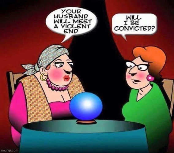 Violent end | image tagged in husband meet violent end,mystic mary,wife,will i be convicted,comics | made w/ Imgflip meme maker