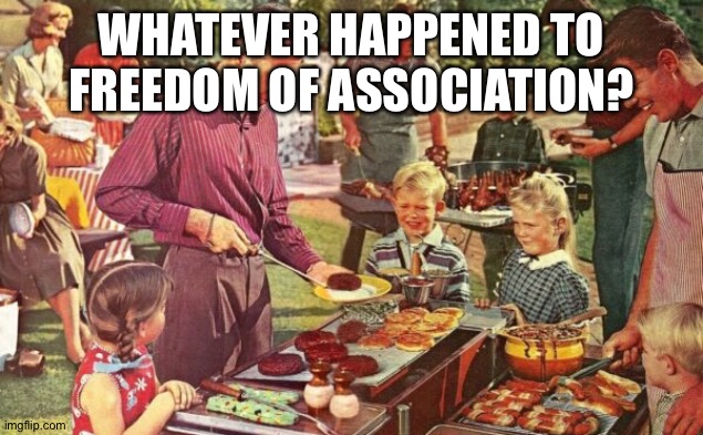 WHATEVER HAPPENED TO FREEDOM OF ASSOCIATION? | image tagged in memes | made w/ Imgflip meme maker