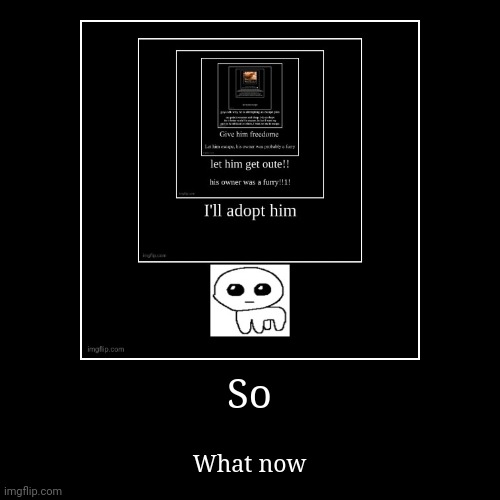 So | What now | image tagged in funny,demotivationals | made w/ Imgflip demotivational maker