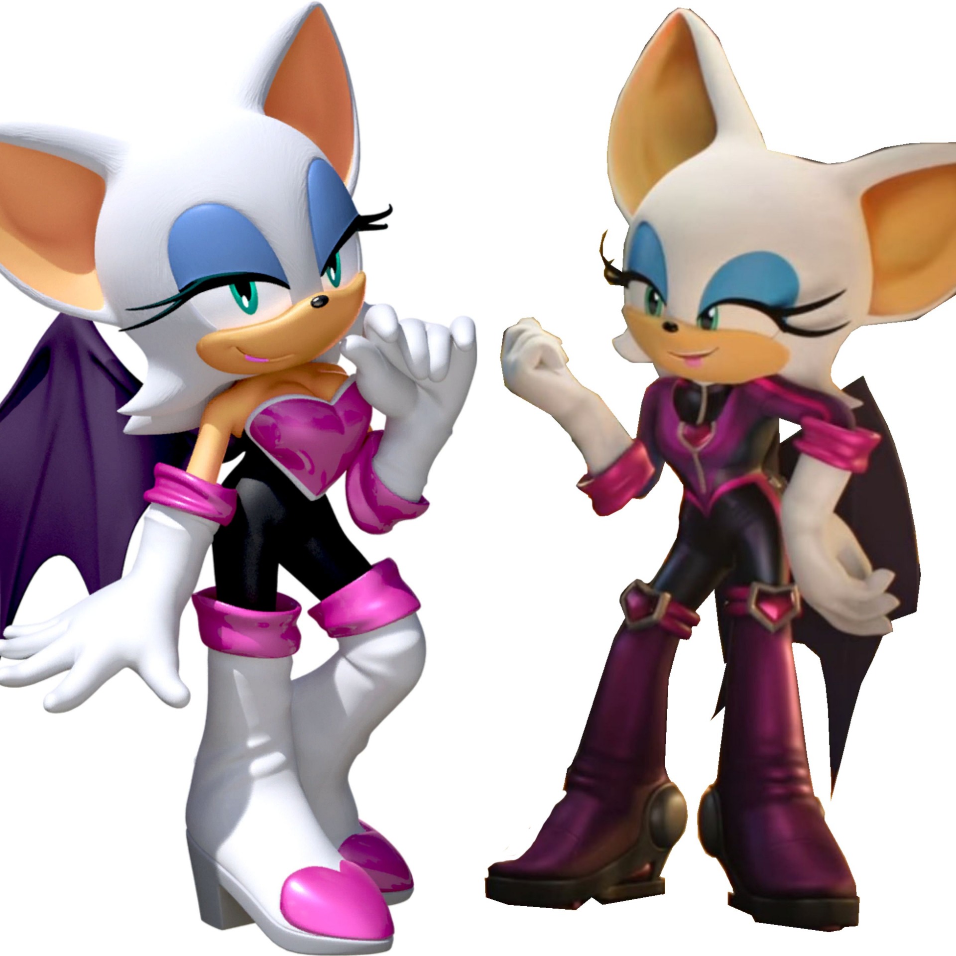 High Quality Rouge the Bat Then vs Rouge the Bat Now Blank Meme Template