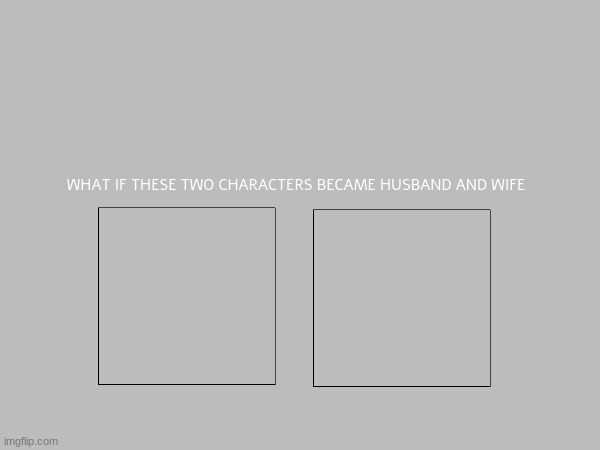 new template | WHAT IF THESE TWO CHARACTERS BECAME HUSBAND AND WIFE | image tagged in blank white template | made w/ Imgflip meme maker