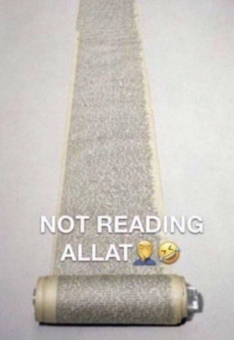 High Quality Not Reading Allat Blank Meme Template