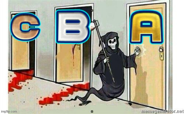 A-Ranks be like... | image tagged in grim reaper knocking door | made w/ Imgflip meme maker