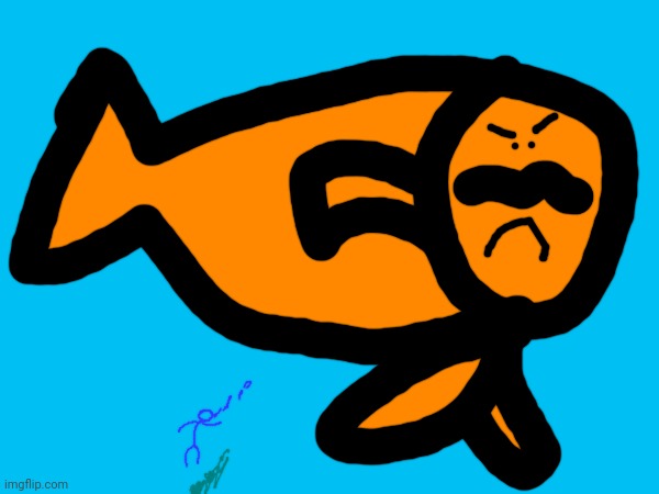 Pov: you see a big unkillable fishler eating all of the stickmanians | made w/ Imgflip meme maker