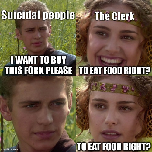 Definitely not going to electrocute myself with a fork | The Clerk | made w/ Imgflip meme maker