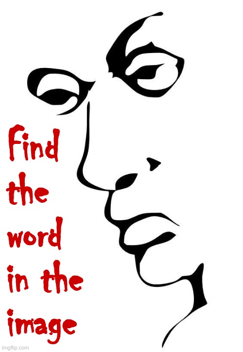 SURE you did ... uh huh ... right ... | Find
the
word
in the
image | image tagged in rick75230,faces | made w/ Imgflip meme maker