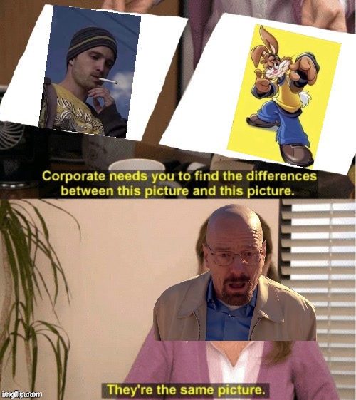 Jesse | image tagged in they re the same thing,jesse pinkman,jesse,walter white,breaking bad,furry | made w/ Imgflip meme maker