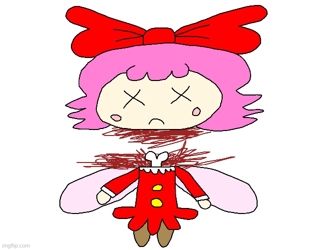Ribbon gets her head cut off from her body | image tagged in kirby,gore,blood,funny,cute,fanart | made w/ Imgflip meme maker