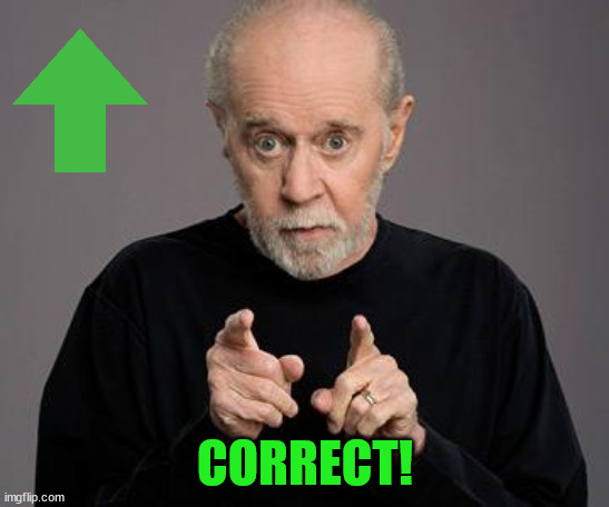 george carlin | CORRECT! | image tagged in george carlin | made w/ Imgflip meme maker