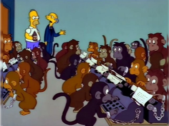 Simpsons writing monkeys Blank Meme Template