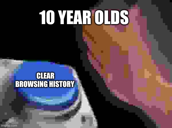 ... | 10 YEAR OLDS; CLEAR BROWSING HISTORY | image tagged in memes,blank nut button | made w/ Imgflip meme maker
