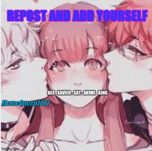 :D | MemeQueen1012 | image tagged in repost,anime | made w/ Imgflip meme maker