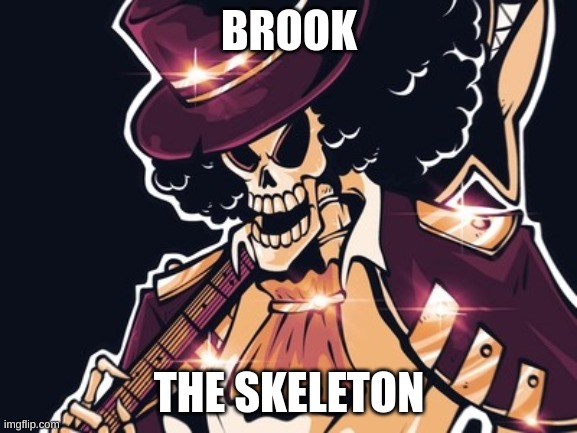 brook | BROOK; THE SKELETON | image tagged in brook | made w/ Imgflip meme maker