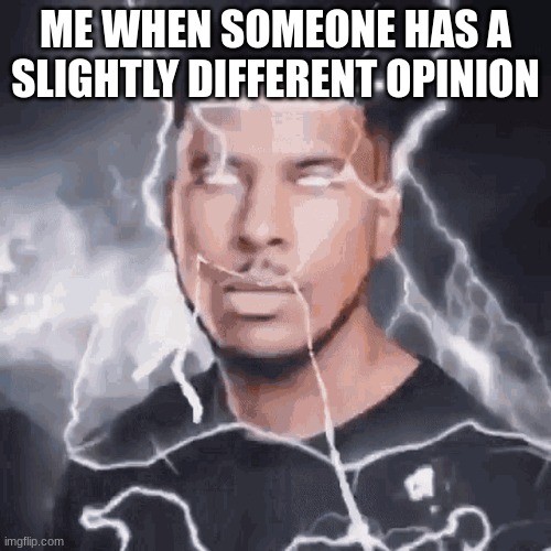 a different opinion | ME WHEN SOMEONE HAS A SLIGHTLY DIFFERENT OPINION | image tagged in different,opinion | made w/ Imgflip meme maker