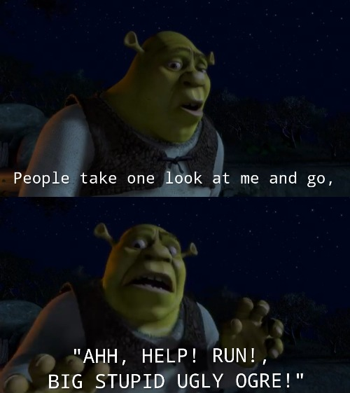 Ugly Ogre Shrek Blank Meme Template