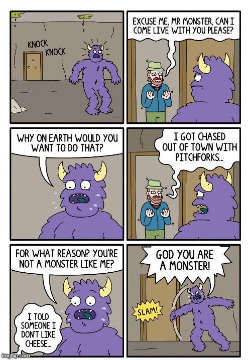 Monster | image tagged in comics | made w/ Imgflip meme maker