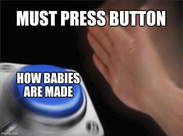 funny meme | MUST PRESS BUTTON; HOW BABIES ARE MADE | image tagged in memes,blank nut button | made w/ Imgflip meme maker