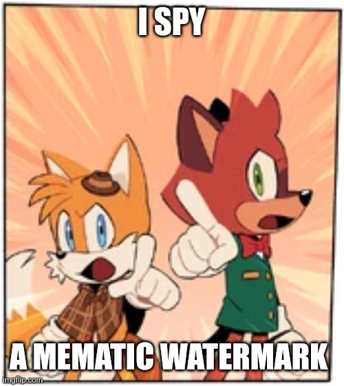 Tails and Barry | I SPY A MEMATIC WATERMARK | image tagged in tails and barry | made w/ Imgflip meme maker