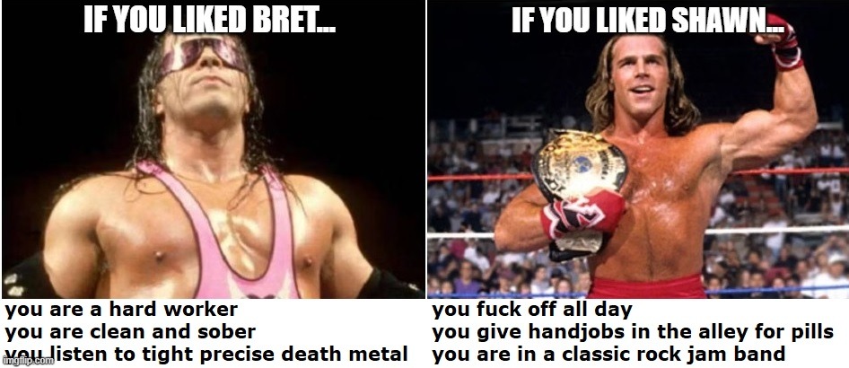 image tagged in wrestling,wwf,death metal,memes,classic rock,aew | made w/ Imgflip meme maker