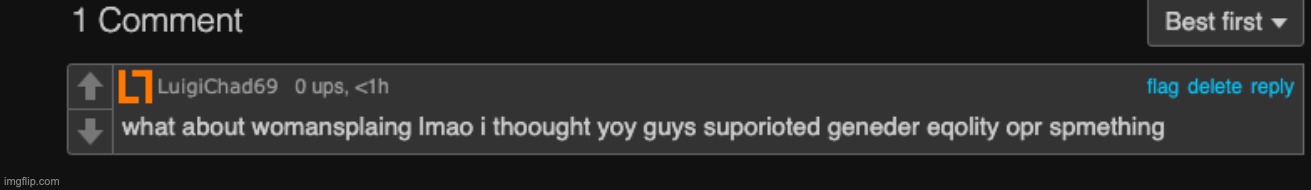 posted this W comment on the SexismSucks stream lmao | made w/ Imgflip meme maker