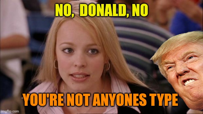 Its Not Going To Happen Meme | NO,  DONALD, NO YOU'RE NOT ANYONES TYPE | image tagged in memes,its not going to happen | made w/ Imgflip meme maker