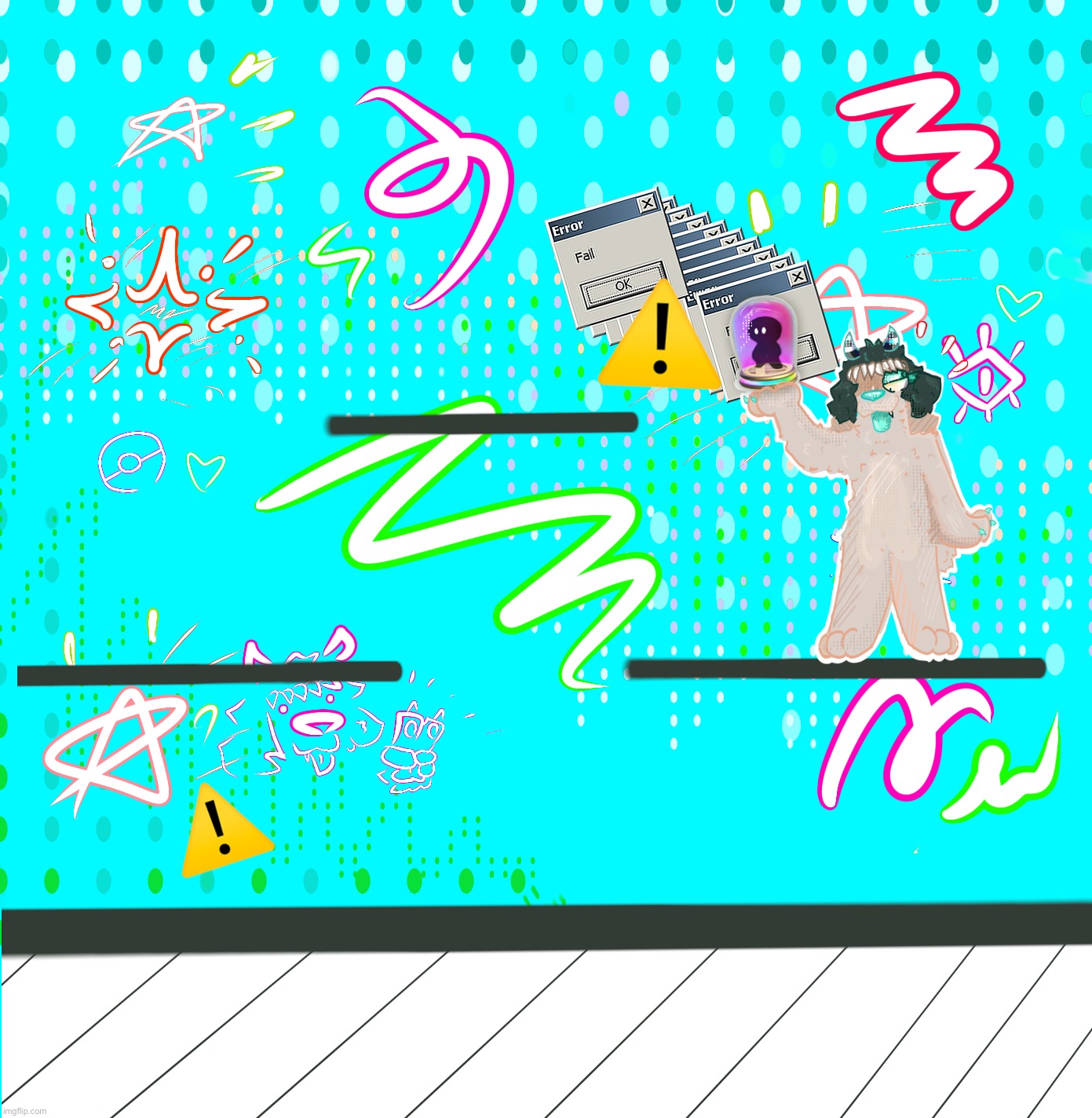 Battle stage for me Is done (add your character to the scene if you’d like)

[Stage is called Error] | made w/ Imgflip meme maker