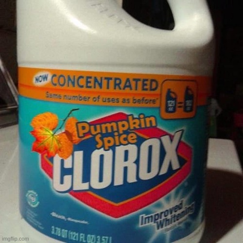 Pumpkin Spice Clorox Bleach | image tagged in pumpkin spice clorox bleach | made w/ Imgflip meme maker