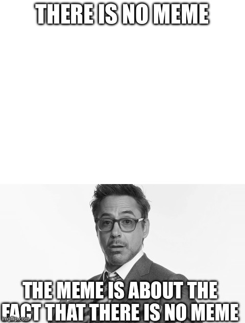 Stuff | THERE IS NO MEME; THE MEME IS ABOUT THE FACT THAT THERE IS NO MEME | image tagged in robert downey jr's comments | made w/ Imgflip meme maker
