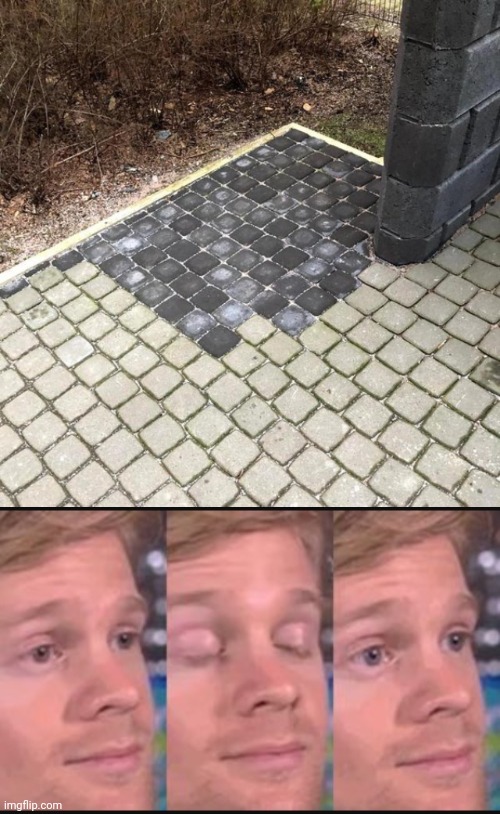 Ground tiles fail | image tagged in blinking guy,you had one job,memes,ground,tiles,design fails | made w/ Imgflip meme maker