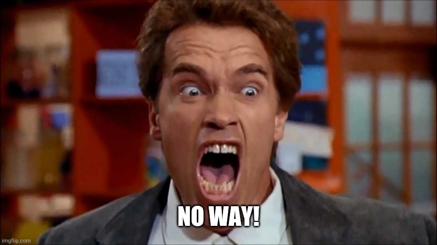 Arnold screaming | NO WAY! | image tagged in arnold screaming | made w/ Imgflip meme maker