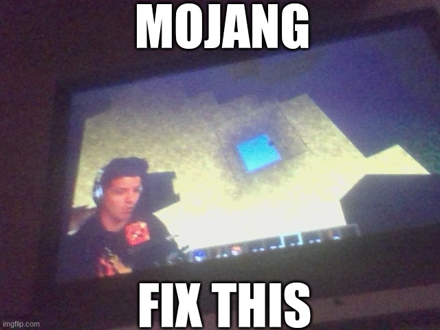 Um. (thing from preston) | MOJANG; FIX THIS | image tagged in glitch,minecraft | made w/ Imgflip meme maker