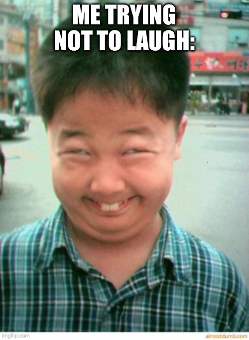 funny asian face | ME TRYING NOT TO LAUGH: | image tagged in funny asian face | made w/ Imgflip meme maker