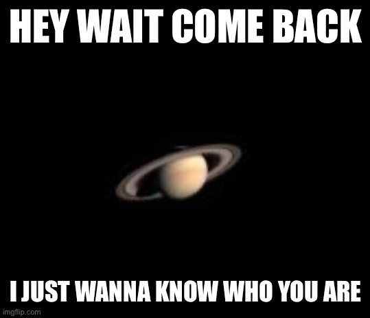 HEY WAIT COME BACK; I JUST WANNA KNOW WHO YOU ARE | made w/ Imgflip meme maker