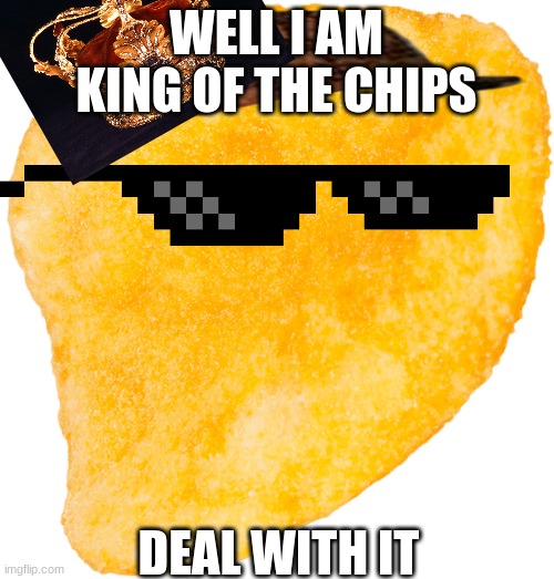 chip | WELL I AM KING OF THE CHIPS; DEAL WITH IT | image tagged in chip | made w/ Imgflip meme maker