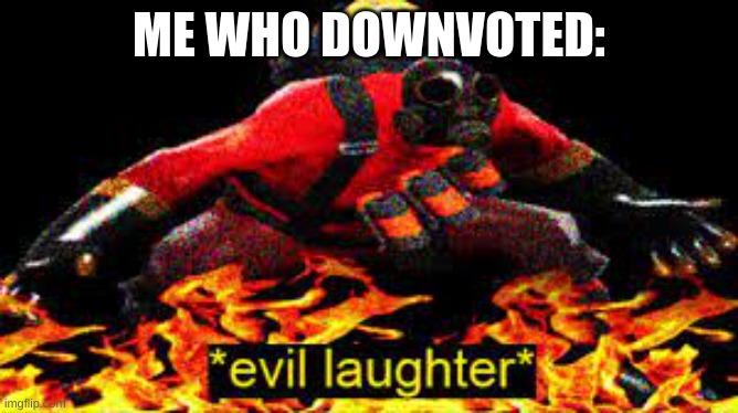 *evil laughter* | ME WHO DOWNVOTED: | image tagged in evil laughter | made w/ Imgflip meme maker