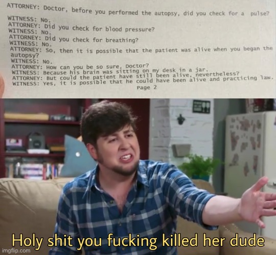 They might be a guy idk | image tagged in holy frick you killed them | made w/ Imgflip meme maker