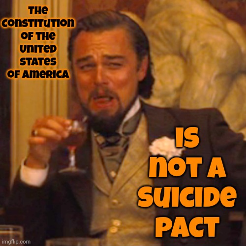 Will You Or Your Children Die Because Of The Corrupt Politicians In Your Country? | The Constitution of the United States of America; is not a suicide pact | image tagged in memes,laughing leo,die for your country,special kind of stupid,the constitution,suicide | made w/ Imgflip meme maker