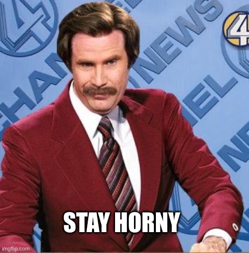 Stay Classy | STAY HORNY | image tagged in stay classy | made w/ Imgflip meme maker