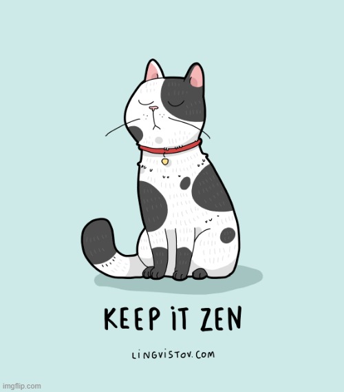 A Cat's Way Of Thinking | image tagged in memes,comics/cartoons,cats,keep calm,zen,peaceful | made w/ Imgflip meme maker