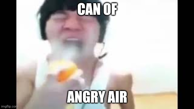 can of angry air | CAN OF; ANGRY AIR | image tagged in angry korean gamer spraying | made w/ Imgflip meme maker